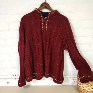 Woolrich Burgundy Chunky Sweater  Size XL Y2K
